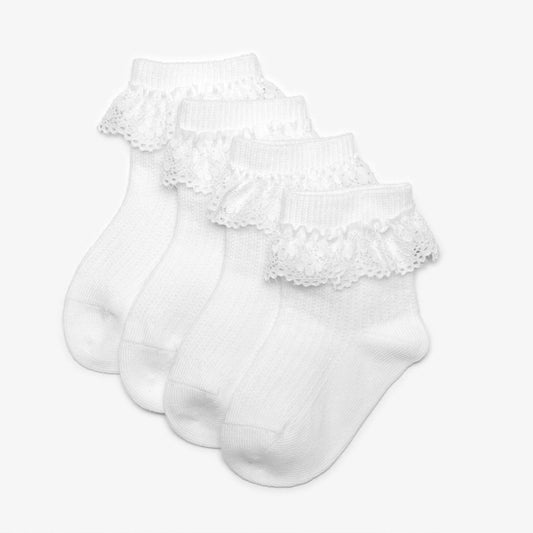 Frilly Socks 4 Pack White 0-6 Months White | Clarks Sale - Kids