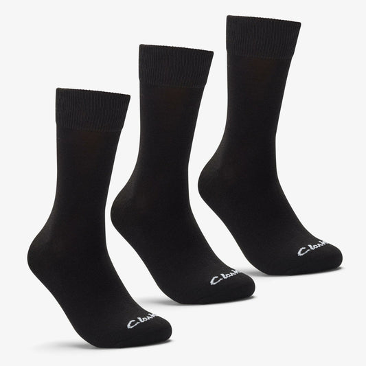 3 Pack Socks Size 6-11 Black Black | Clarks on Sale - Men