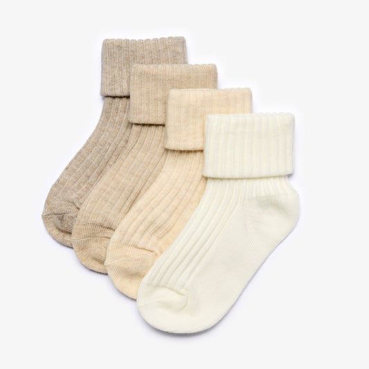 Beige Socks 4 Pack 6-12 months Beige Combination | Clarks on Sale - Kids
