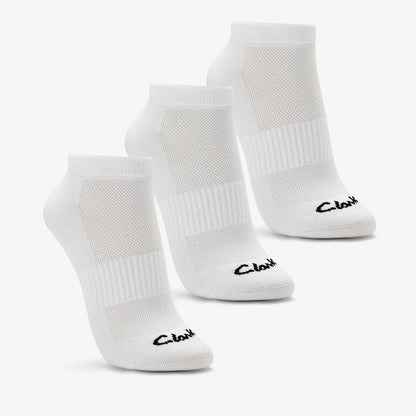 Sports Ankle Socks 3 Pack Size 2-8 White | Clarks online - Women