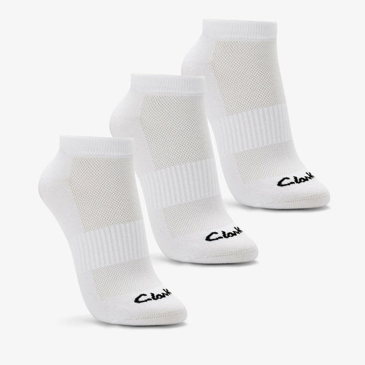 Sports Ankle Socks 3 Pack Size 2-8 White | Clarks online - Women