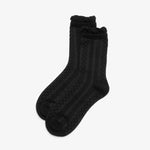 Ruffle Crew Sock Black - US 4250